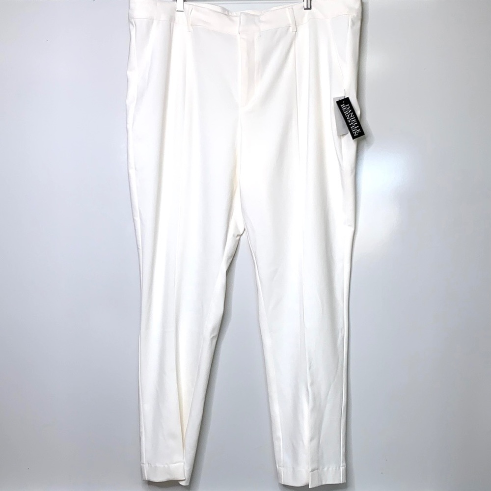 NWT DANIELLE BERNSTEIN Macy’s Off White Front Slit Dressy Pants Plus Size 20 W - Picture 2 of 12
